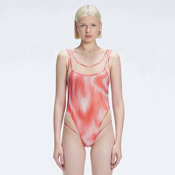 Calista Red Plunge Scoop Neck Swimsuit | Moeva | Swimsuit | Each week unveils new pieces—luxury swimwear, fluid resort silhouettes, and elevated summer-to-evening essentials designed to carry you from coastal escapes to city nights.