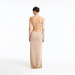 Calla Bronze Knitted U-Wire Maxi Dress with Cut-Outs | Moeva | Dress | Each week unveils new pieces—luxury swimwear, fluid resort silhouettes, and elevated summer-to-evening essentials designed to carry you from coastal escapes to city nights.