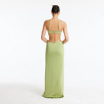 Calla Green Knitted U-Wire Maxi Dress with Cut-Outs | Moeva | Dress | Each week unveils new pieces—luxury swimwear, fluid resort silhouettes, and elevated summer-to-evening essentials designed to carry you from coastal escapes to city nights.