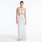 Calla Silver Knitted U-Wire Maxi Dress with Cut-Outs | Moeva | Dress | Each week unveils new pieces—luxury swimwear, fluid resort silhouettes, and elevated summer-to-evening essentials designed to carry you from coastal escapes to city nights.