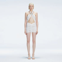Carolina White Cut-Out Halter Swimdress | Moeva | One-Piece | Each week unveils new pieces—luxury swimwear, fluid resort silhouettes, and elevated summer-to-evening essentials designed to carry you from coastal escapes to city nights.