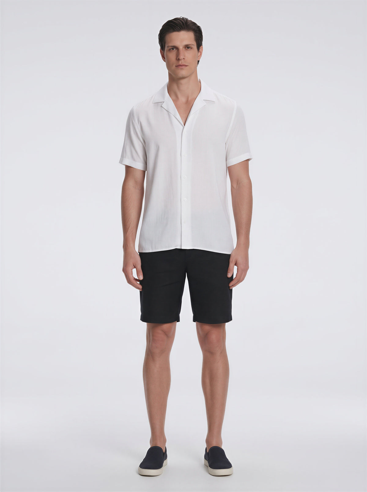 Caspian White Tencel Camp-Collar Shirt | Moeva | Shirt | Each week unveils new pieces—luxury swimwear, fluid resort silhouettes, and elevated summer-to-evening essentials designed to carry you from coastal escapes to city nights.