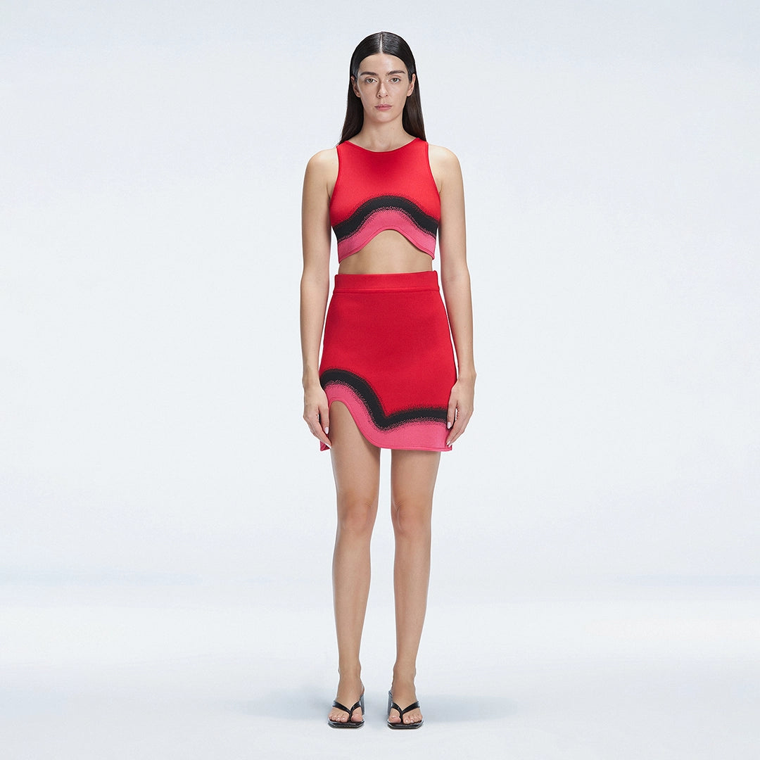 Cecilia Knit Sleeveless Crop Top and Lydia Knit Mini Skirt Red Degraded Set | Moeva | | Each week unveils new pieces—luxury swimwear, fluid resort silhouettes, and elevated summer-to-evening essentials designed to carry you from coastal escapes to city nights.