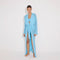 Chad Long Sleeve Belted Knitted Mesh Blue Kaftan | Moeva | Kaftans | Each week unveils new pieces—luxury swimwear, fluid resort silhouettes, and elevated summer-to-evening essentials designed to carry you from coastal escapes to city nights.