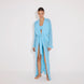 Chad Long Sleeve Belted Knitted Mesh Blue Kaftan | Moeva | Kaftans | Each week unveils new pieces—luxury swimwear, fluid resort silhouettes, and elevated summer-to-evening essentials designed to carry you from coastal escapes to city nights.
