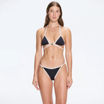 Cobie Black-White Triangle Mid Coverage Textured Bikini Set | Moeva | Bikini Sets | Each week unveils new pieces—luxury swimwear, fluid resort silhouettes, and elevated summer-to-evening essentials designed to carry you from coastal escapes to city nights.