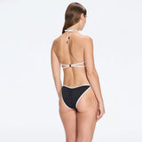 Cobie Black-White Triangle Mid Coverage Textured Bikini Set | Moeva | Bikini Sets | Each week unveils new pieces—luxury swimwear, fluid resort silhouettes, and elevated summer-to-evening essentials designed to carry you from coastal escapes to city nights.