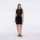 Diani Black Fringe Detail Sheer Panel Open Back Mini Dress | Moeva | RTW Dresses | Each week unveils new pieces—luxury swimwear, fluid resort silhouettes, and elevated summer-to-evening essentials designed to carry you from coastal escapes to city nights.