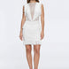 Diani White Fringe Detail Sheer Panel Open Back Mini Dress | Moeva | RTW Dresses | Each week unveils new pieces—luxury swimwear, fluid resort silhouettes, and elevated summer-to-evening essentials designed to carry you from coastal escapes to city nights.