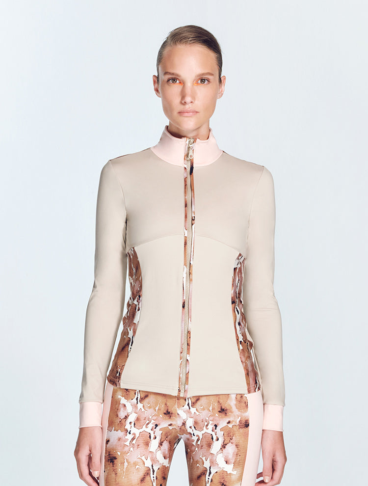 Dolores Floral Abstract Jacket | Moeva | Activewear | Each week unveils new pieces—luxury swimwear, fluid resort silhouettes, and elevated summer-to-evening essentials designed to carry you from coastal escapes to city nights.