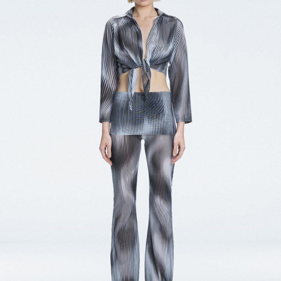 Greta Black Long Sleeve Tie Front Shirt | Moeva | Shirt | Each week unveils new pieces—luxury swimwear, fluid resort silhouettes, and elevated summer-to-evening essentials designed to carry you from coastal escapes to city nights.