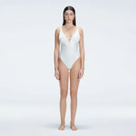 Emma White V Neck Satin Swimsuit | Moeva | One-Piece | Each week unveils new pieces—luxury swimwear, fluid resort silhouettes, and elevated summer-to-evening essentials designed to carry you from coastal escapes to city nights.