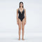 Emma Black V Neck Satin Swimsuit | Moeva | One-Piece | Each week unveils new pieces—luxury swimwear, fluid resort silhouettes, and elevated summer-to-evening essentials designed to carry you from coastal escapes to city nights.