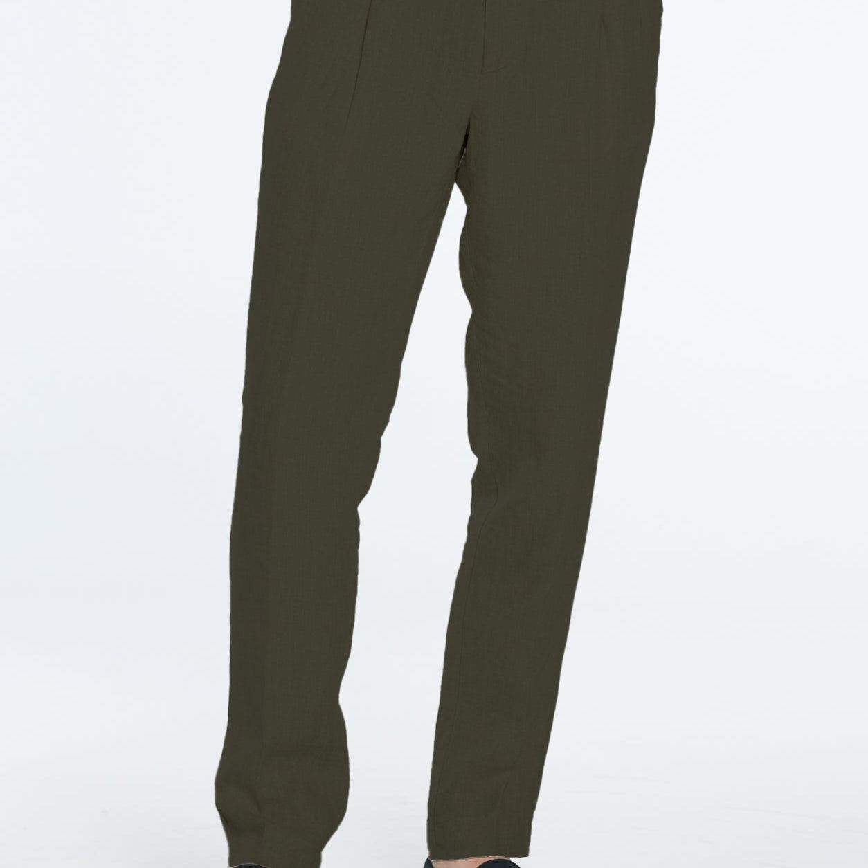 Enzo Army Green Linen Straight-Leg Pants | Moeva | Pants | Each week unveils new pieces—luxury swimwear, fluid resort silhouettes, and elevated summer-to-evening essentials designed to carry you from coastal escapes to city nights.