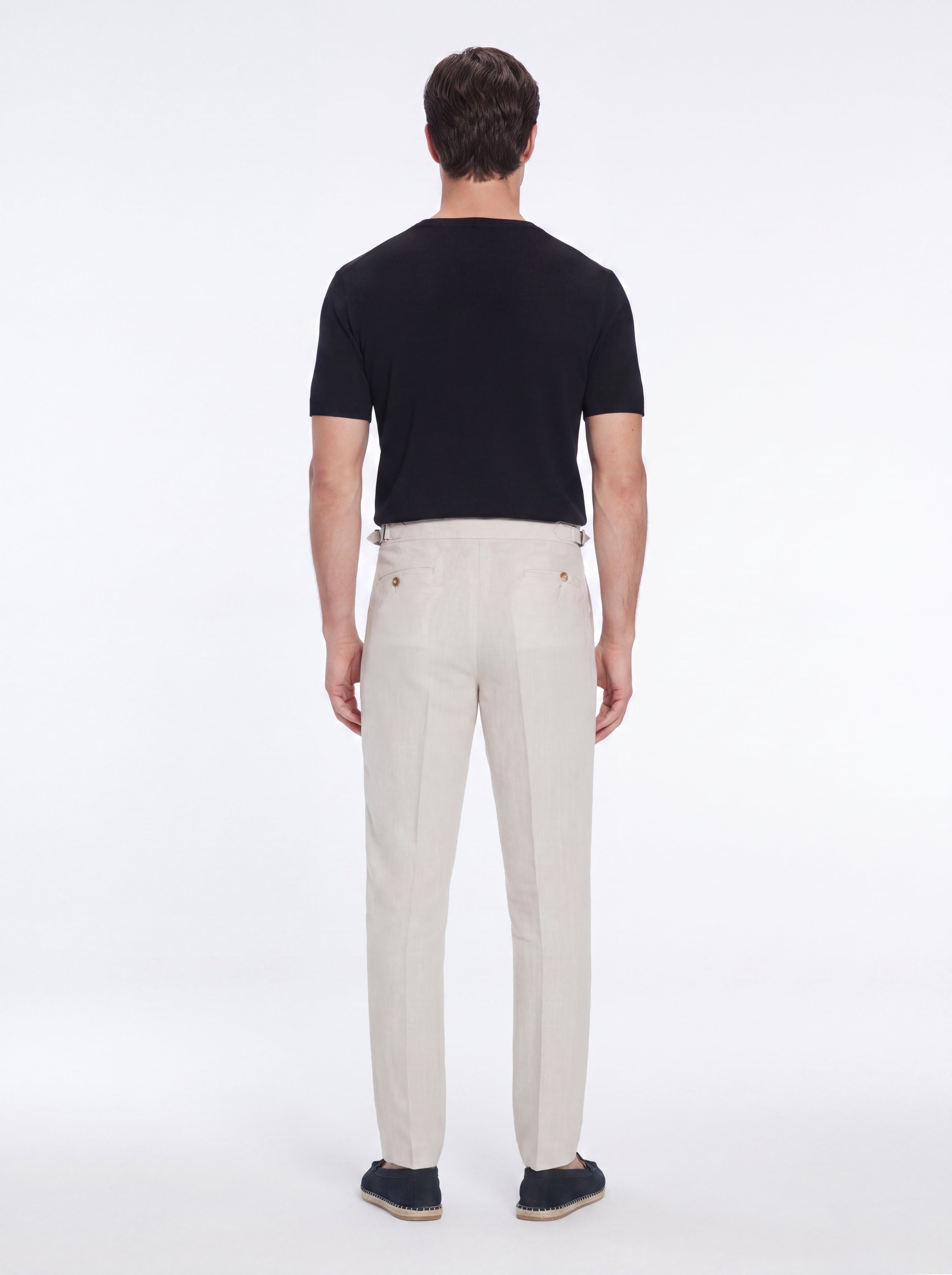 Enzo Beige Linen Straight-Leg Pants | Moeva | Pants | Each week unveils new pieces—luxury swimwear, fluid resort silhouettes, and elevated summer-to-evening essentials designed to carry you from coastal escapes to city nights.