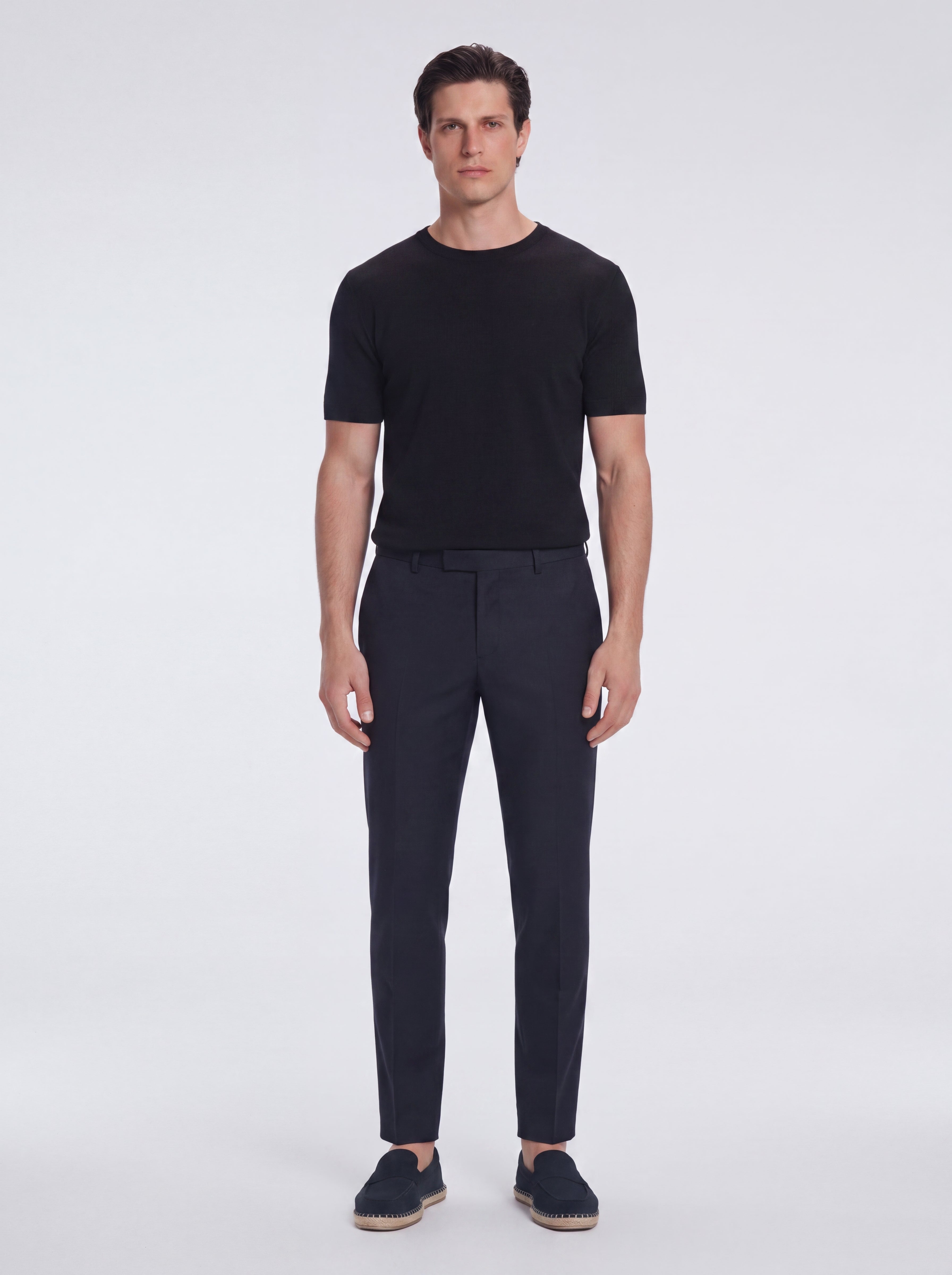 Enzo Black Linen Straight-Leg Pants | Moeva | Pants | Each week unveils new pieces—luxury swimwear, fluid resort silhouettes, and elevated summer-to-evening essentials designed to carry you from coastal escapes to city nights.