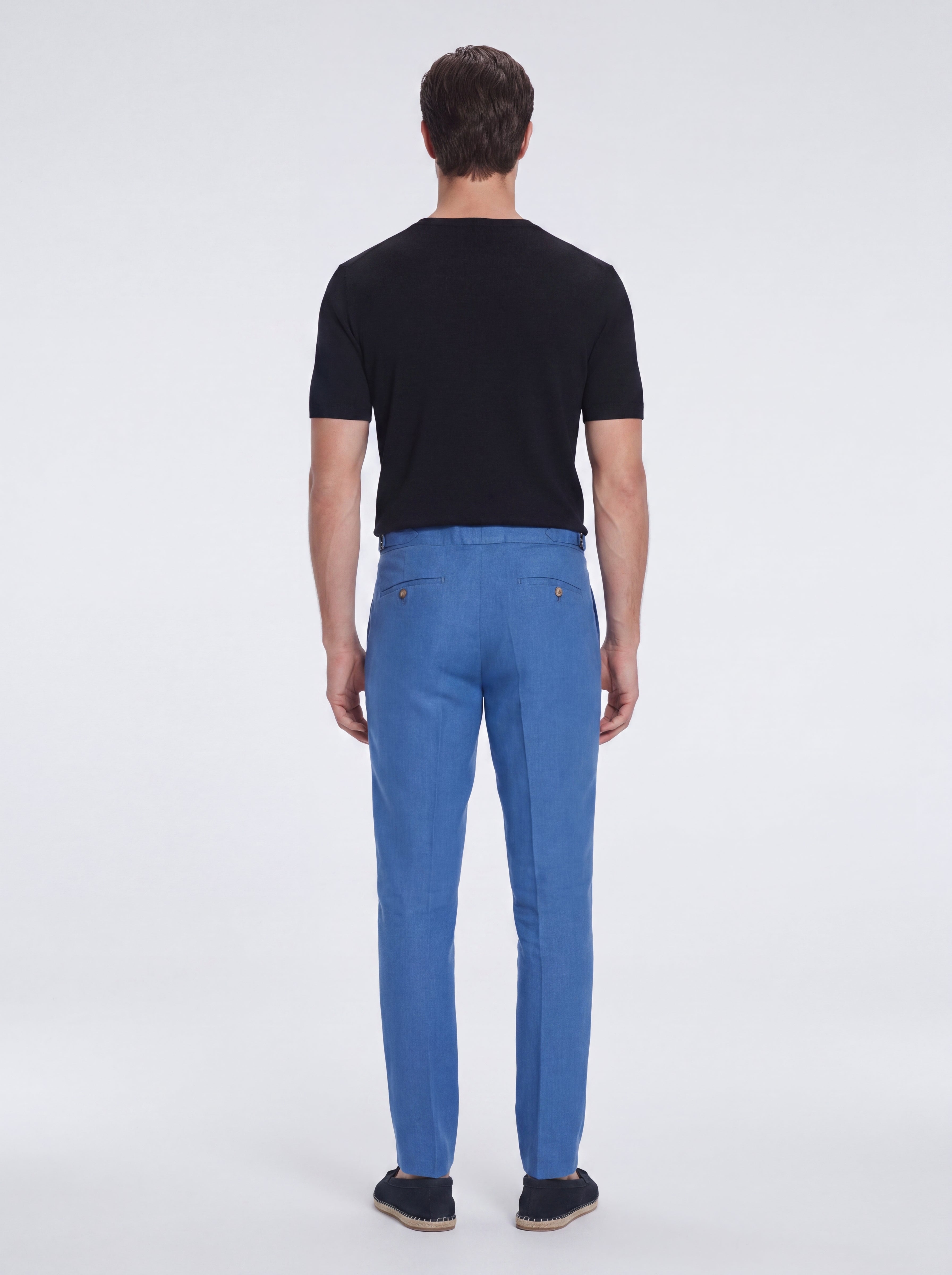 Enzo Azure Linen Straight-Leg Pants | Moeva | Pants | Each week unveils new pieces—luxury swimwear, fluid resort silhouettes, and elevated summer-to-evening essentials designed to carry you from coastal escapes to city nights.