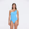 Esterelle One Shoulder Gold Detailed Satin Blue Swimsuit | Moeva | Swimsuit | Each week unveils new pieces—luxury swimwear, fluid resort silhouettes, and elevated summer-to-evening essentials designed to carry you from coastal escapes to city nights.