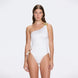 Esterelle One Shoulder Gold Detailed Satin White Swimsuit | Moeva | Swimsuit | Each week unveils new pieces—luxury swimwear, fluid resort silhouettes, and elevated summer-to-evening essentials designed to carry you from coastal escapes to city nights.