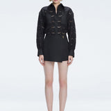 Nola Black Long Sleeve Cotton Shirt and Elise Black Linen Mini Skort Set | Moeva | Set | Each week unveils new pieces—luxury swimwear, fluid resort silhouettes, and elevated summer-to-evening essentials designed to carry you from coastal escapes to city nights.