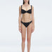 Emilia Black Bikini Set with mid-rise cut, stylish buckle detail, and fully lined construction.
