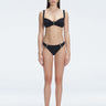 Emilia Black Bikini Set with mid-rise cut, stylish buckle detail, and fully lined construction.
