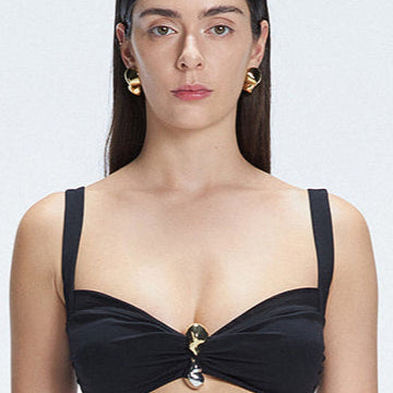 Emilia Black Balconette Solid Bikini Top | Moeva | Bikini Top | Each week unveils new pieces—luxury swimwear, fluid resort silhouettes, and elevated summer-to-evening essentials designed to carry you from coastal escapes to city nights.