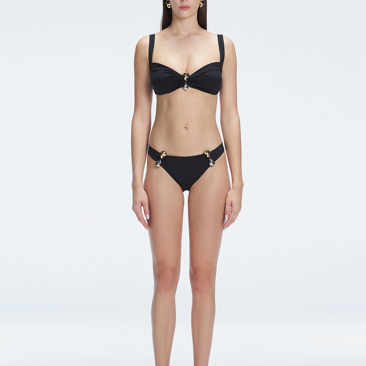 Emilia Black Balconette Solid Bikini Top | Moeva | Bikini Top | Each week unveils new pieces—luxury swimwear, fluid resort silhouettes, and elevated summer-to-evening essentials designed to carry you from coastal escapes to city nights.