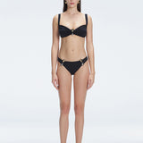Emilia Black Balconette Solid Bikini Top