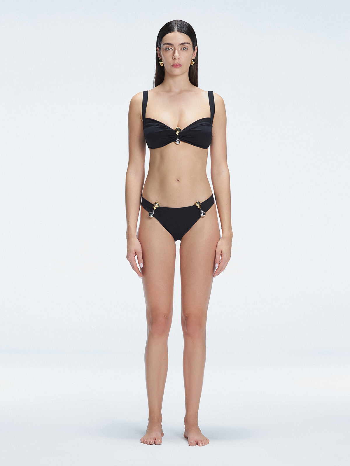 Emilia Black Balconette Solid Bikini Top | Moeva | Bikini Top | Each week unveils new pieces—luxury swimwear, fluid resort silhouettes, and elevated summer-to-evening essentials designed to carry you from coastal escapes to city nights.