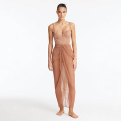 Fern Bronze Mesh Maxi Skirt | Moeva | Skirt | Each week unveils new pieces—luxury swimwear, fluid resort silhouettes, and elevated summer-to-evening essentials designed to carry you from coastal escapes to city nights.