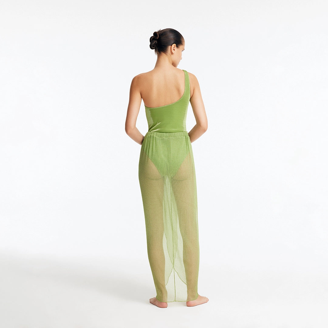 Fern Green Mesh Maxi Skirt | Moeva | Skirt | Each week unveils new pieces—luxury swimwear, fluid resort silhouettes, and elevated summer-to-evening essentials designed to carry you from coastal escapes to city nights.