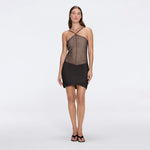 Ferrat Black Metallic Knitted Halter Mini Dress | Moeva | Dress | Each week unveils new pieces—luxury swimwear, fluid resort silhouettes, and elevated summer-to-evening essentials designed to carry you from coastal escapes to city nights.
