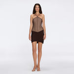 Ferrat Brown Metallic Knitted Halter Mini Dres | Moeva | Dress | Each week unveils new pieces—luxury swimwear, fluid resort silhouettes, and elevated summer-to-evening essentials designed to carry you from coastal escapes to city nights.