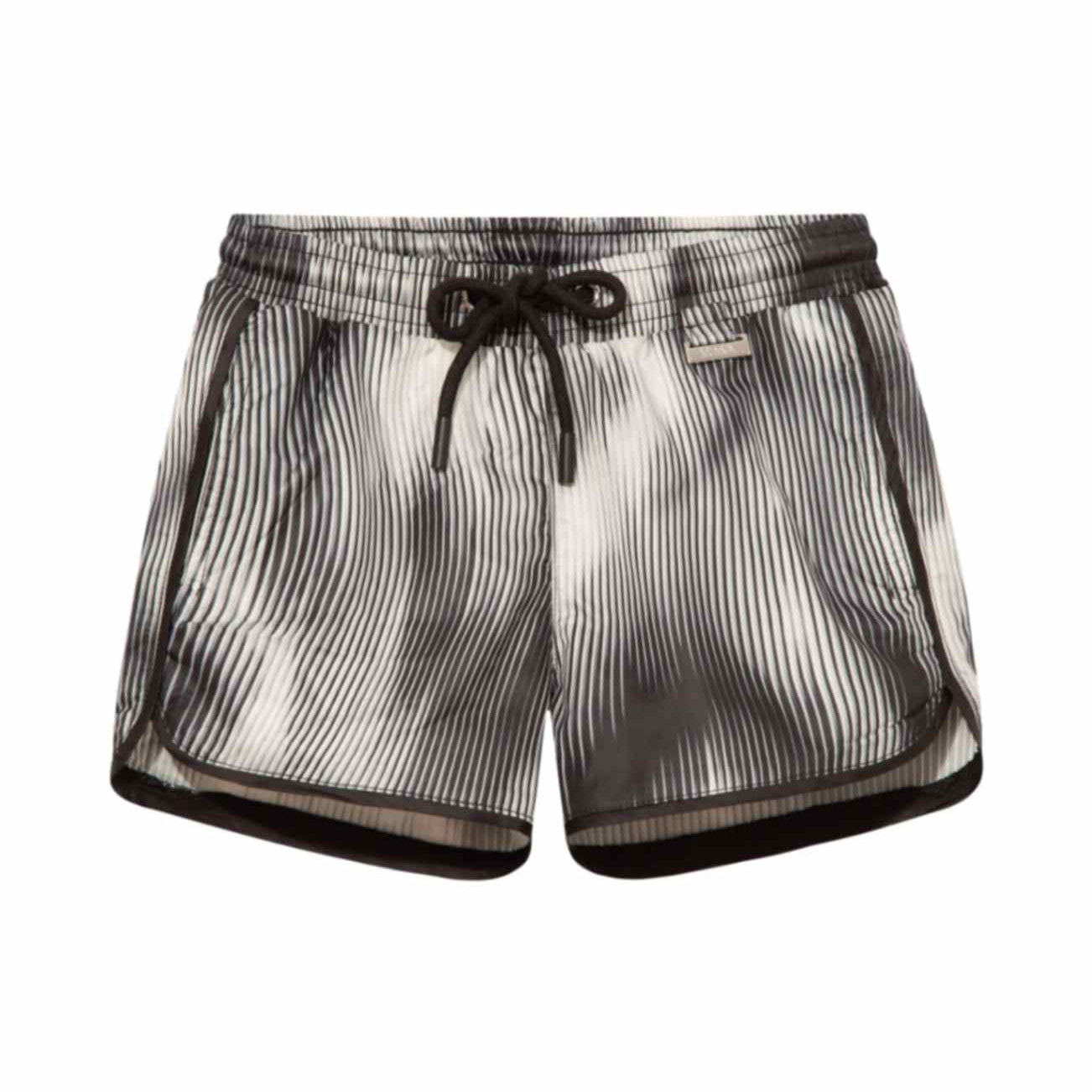 Finn Black Optical Swim Shorts | Moeva | Shorts | Each week unveils new pieces—luxury swimwear, fluid resort silhouettes, and elevated summer-to-evening essentials designed to carry you from coastal escapes to city nights.