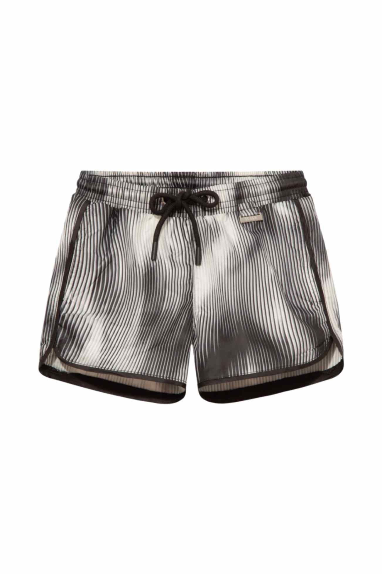 Finn Black Optical Swim Shorts | Moeva | Shorts | Each week unveils new pieces—luxury swimwear, fluid resort silhouettes, and elevated summer-to-evening essentials designed to carry you from coastal escapes to city nights.