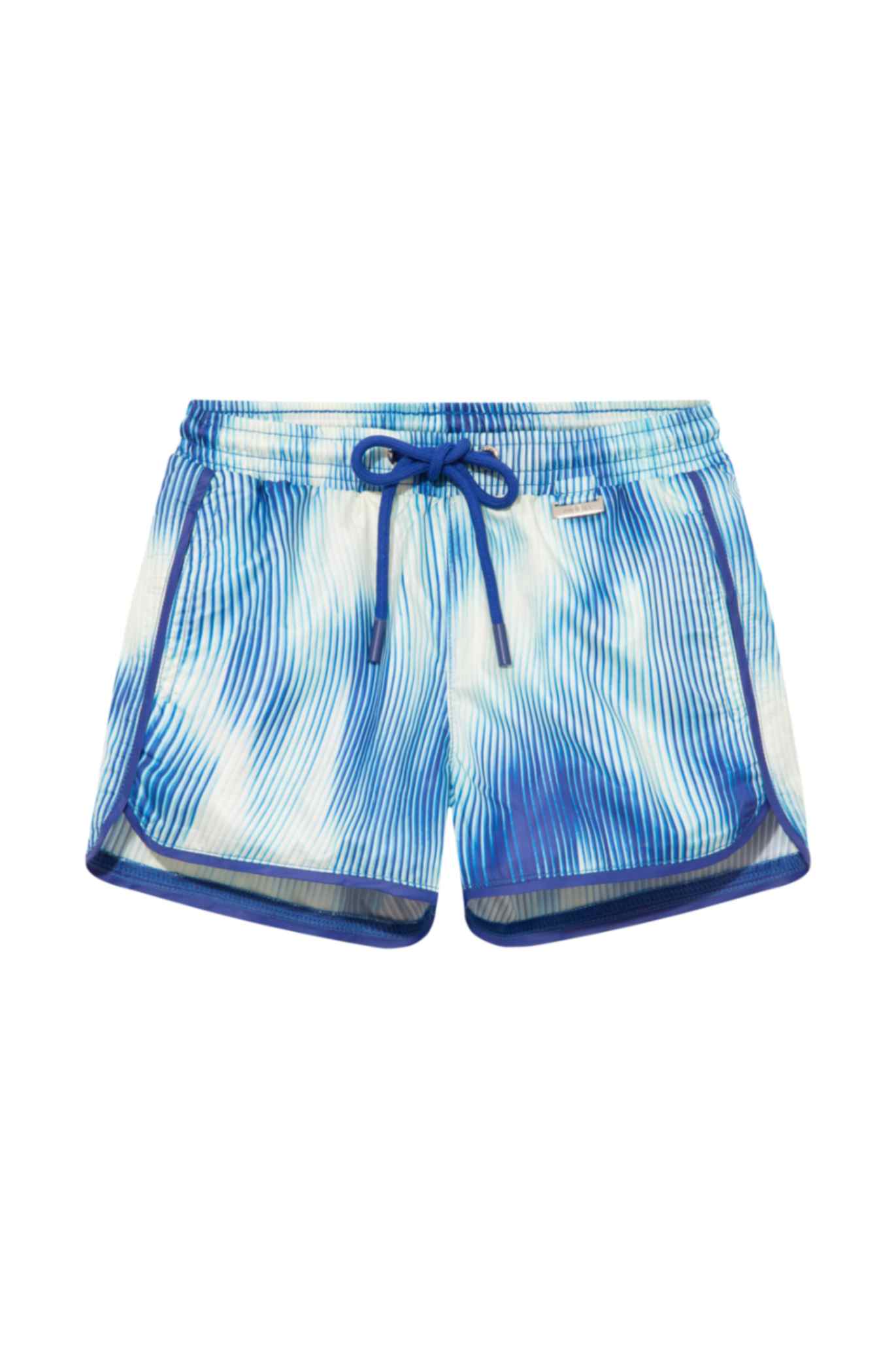 Finn Blue Optical Swim Shorts | Moeva | Shorts | Each week unveils new pieces—luxury swimwear, fluid resort silhouettes, and elevated summer-to-evening essentials designed to carry you from coastal escapes to city nights.
