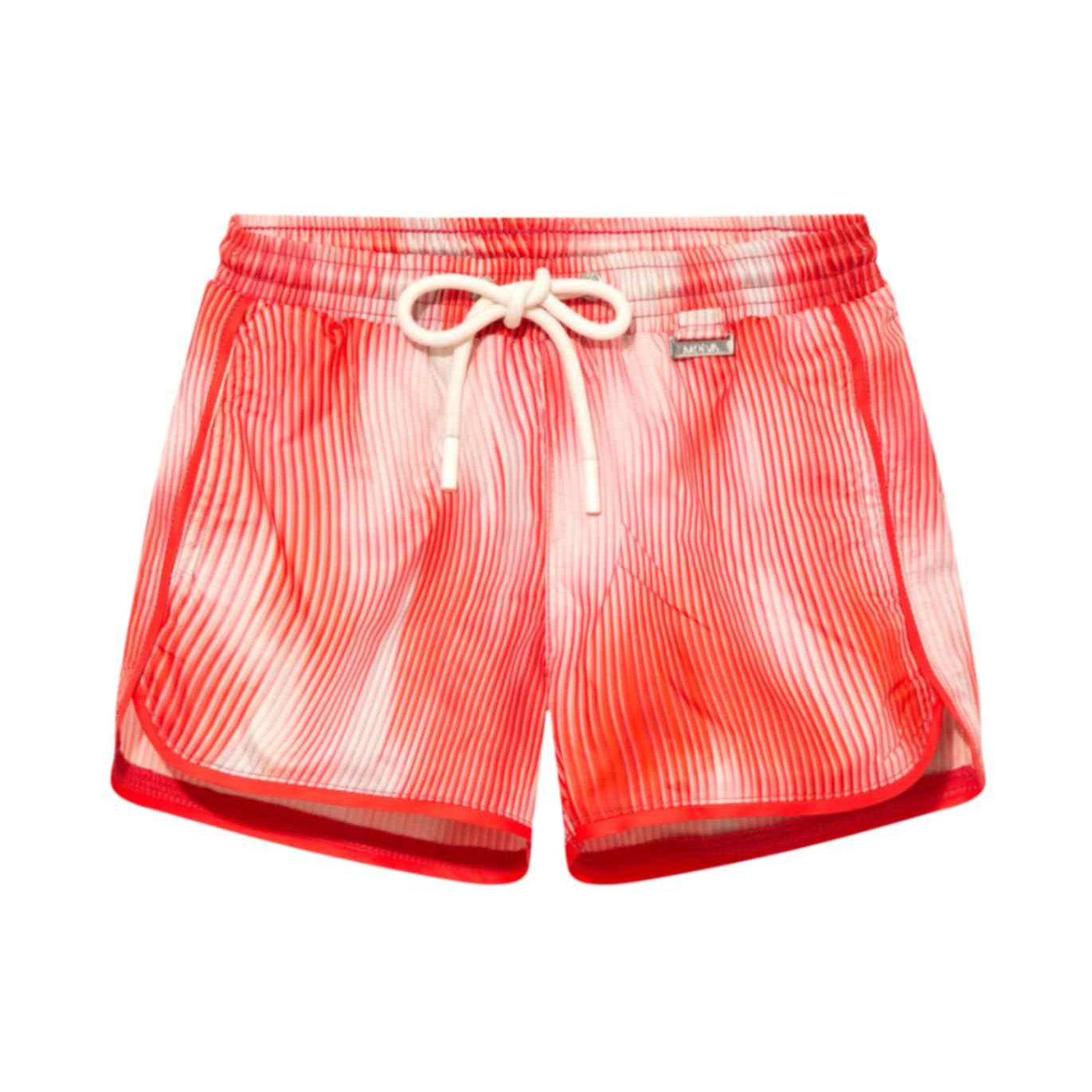 Finn Red Optical Swim Shorts | Moeva | Shorts | Each week unveils new pieces—luxury swimwear, fluid resort silhouettes, and elevated summer-to-evening essentials designed to carry you from coastal escapes to city nights.