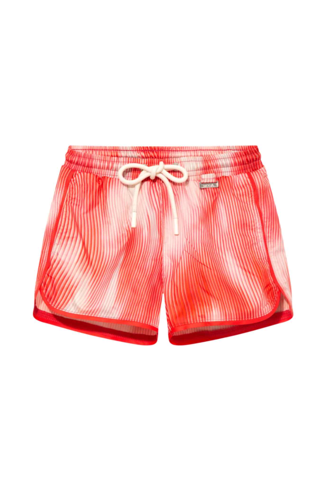Finn Red Optical Swim Shorts | Moeva | Shorts | Each week unveils new pieces—luxury swimwear, fluid resort silhouettes, and elevated summer-to-evening essentials designed to carry you from coastal escapes to city nights.