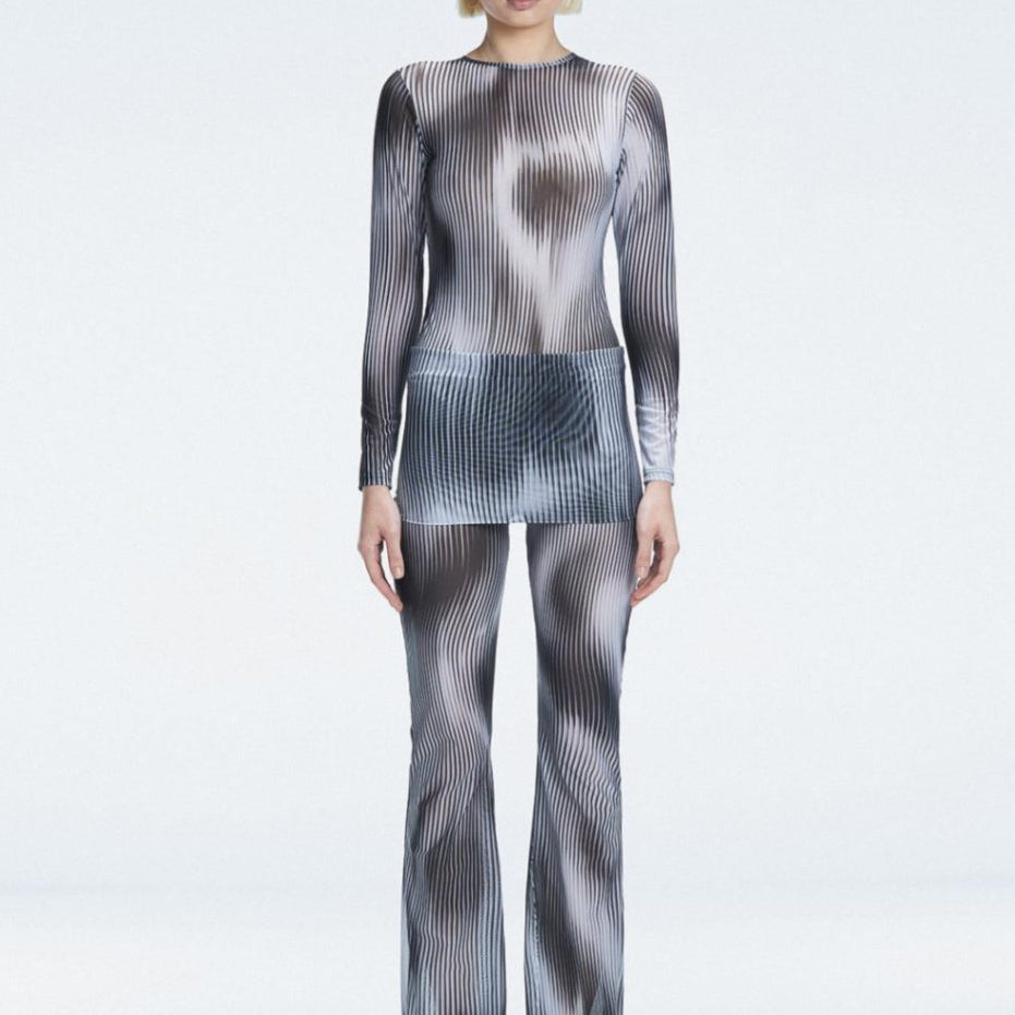 Freya Black Optical High Waist Pant | Moeva | Pants | Each week unveils new pieces—luxury swimwear, fluid resort silhouettes, and elevated summer-to-evening essentials designed to carry you from coastal escapes to city nights.