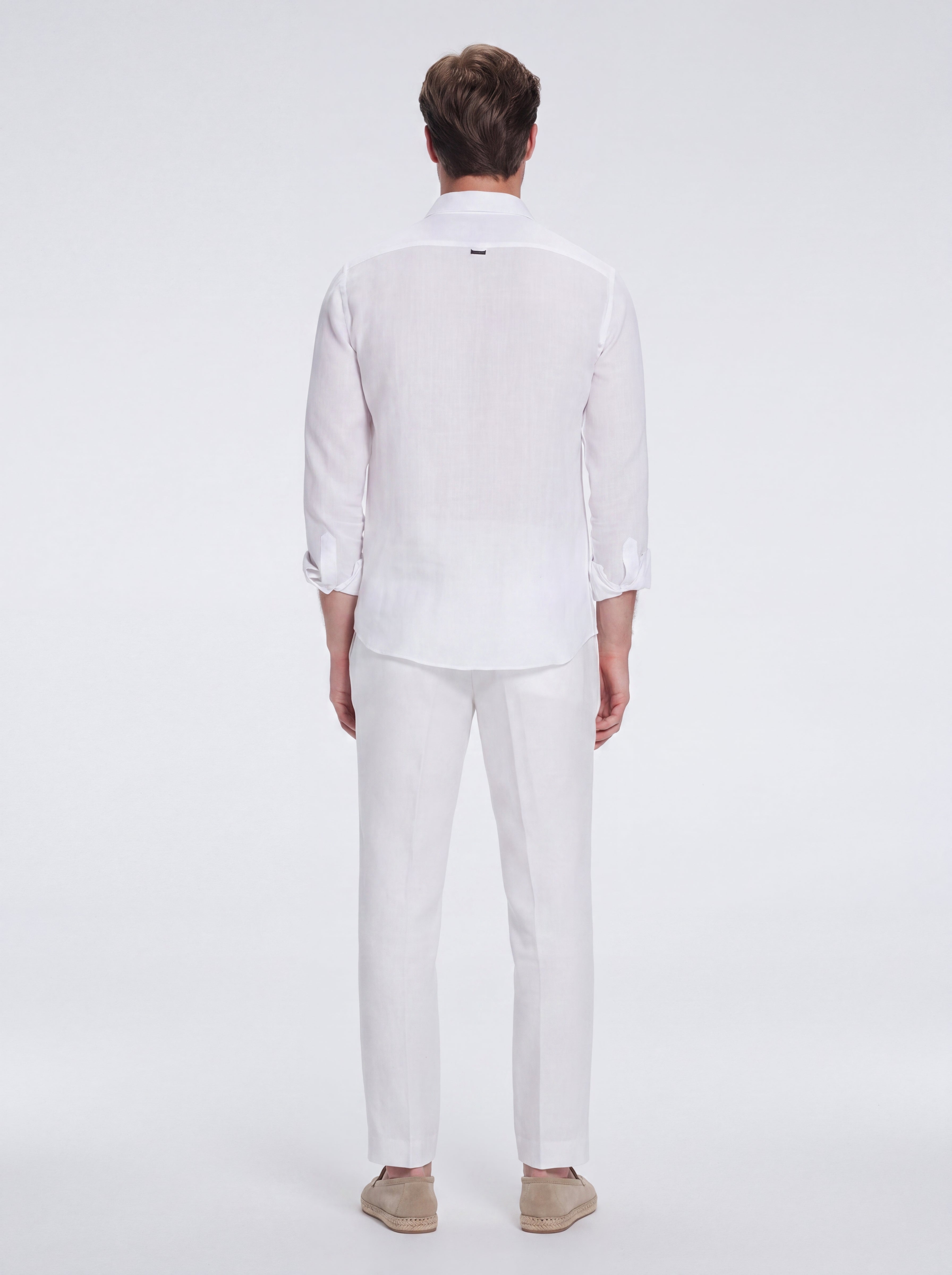 Harry White Linen Shirt with Spread Collar | Moeva | Shirt | Each week unveils new pieces—luxury swimwear, fluid resort silhouettes, and elevated summer-to-evening essentials designed to carry you from coastal escapes to city nights.