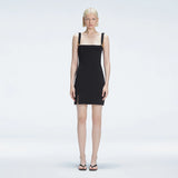 Heather Black Square Neck Knit Mini Dress Slit Detail | Moeva | Dress | Each week unveils new pieces—luxury swimwear, fluid resort silhouettes, and elevated summer-to-evening essentials designed to carry you from coastal escapes to city nights.