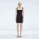 Heather Black Square Neck Knit Mini Dress Slit Detail | Moeva | Dress | Each week unveils new pieces—luxury swimwear, fluid resort silhouettes, and elevated summer-to-evening essentials designed to carry you from coastal escapes to city nights.