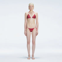 Hermione Red Triangle Side Tie 3D Bikini Set | Moeva | Bikini Set | Each week unveils new pieces—luxury swimwear, fluid resort silhouettes, and elevated summer-to-evening essentials designed to carry you from coastal escapes to city nights.