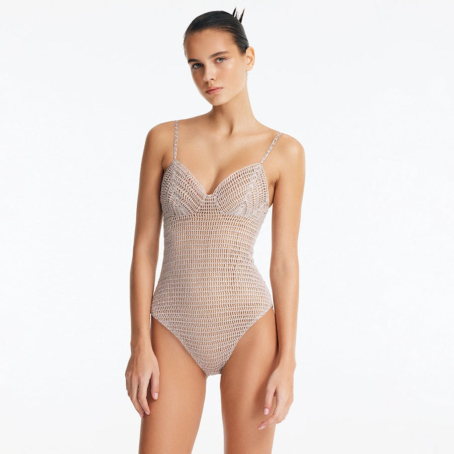 Rue Silver Underwired Crochet Swimsuit with Tie-Back | Moeva | Swimsuit | Each week unveils new pieces—luxury swimwear, fluid resort silhouettes, and elevated summer-to-evening essentials designed to carry you from coastal escapes to city nights.