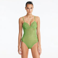 Rue Green Underwired Crochet Swimsuit with Tie-Back | Moeva | Swimsuit | Each week unveils new pieces—luxury swimwear, fluid resort silhouettes, and elevated summer-to-evening essentials designed to carry you from coastal escapes to city nights.