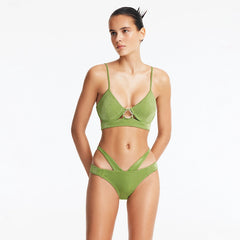 Cassia Green Mid Coverage Bikini Bottom | Moeva | Bikini Bottom | Each week unveils new pieces—luxury swimwear, fluid resort silhouettes, and elevated summer-to-evening essentials designed to carry you from coastal escapes to city nights.