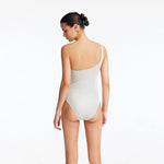 Rowan Silver One-Shoulder Swimsuit with Hoop Detail | Moeva | Swimsuit | Each week unveils new pieces—luxury swimwear, fluid resort silhouettes, and elevated summer-to-evening essentials designed to carry you from coastal escapes to city nights.