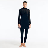 Zaina Black Tulle-Detail Modest Swim Set | Moeva | Swimsuit | Each week unveils new pieces—luxury swimwear, fluid resort silhouettes, and elevated summer-to-evening essentials designed to carry you from coastal escapes to city nights.