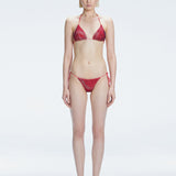 Hermione Red Triangle 3D Bikini Top
